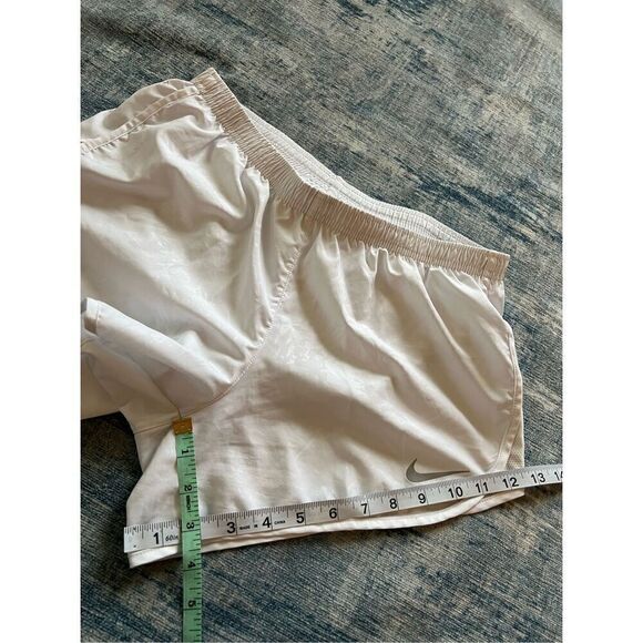 Nike White Embossed Print Brief Lined Athletic Running Shorts Women's Small - Picture 7 of 8